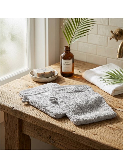 Lot de 2 gants de toilette Collection Elegante - Kiabi