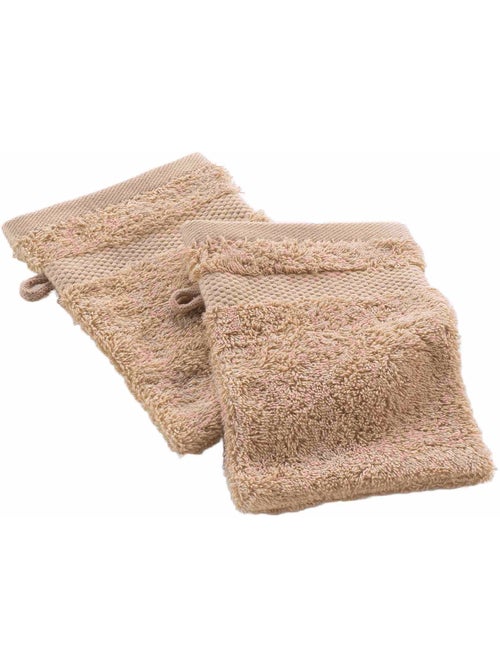 Lot de 2 gants de toilette collection elegante - Kiabi