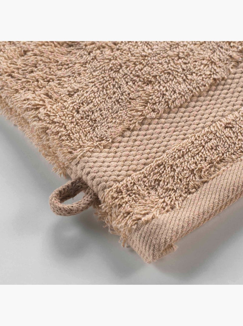 Lot de 2 gants de toilette collection elegante Marron noisette - Kiabi