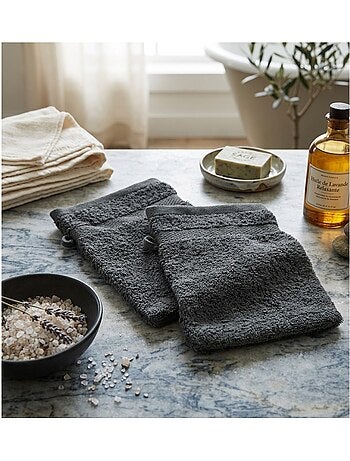 Lot de 2 gants de toilette collection elegante