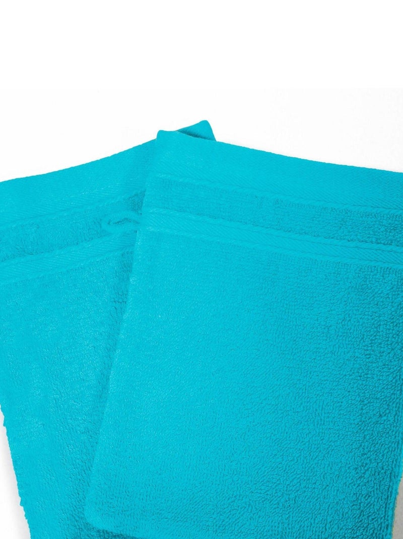 Lot de 2 gants de toilette Collection Vitamine Bleu turquoise - Kiabi