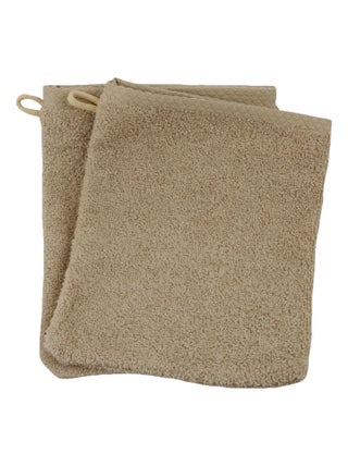 Lot de 2 gants de toilette coton eponge ESSENTIELLE