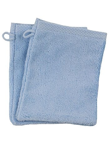 Lot de 2 gants de toilette coton eponge ESSENTIELLE