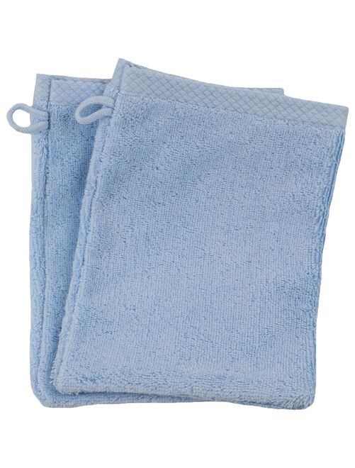 Lot de 2 gants de toilette coton eponge ESSENTIELLE - Kiabi