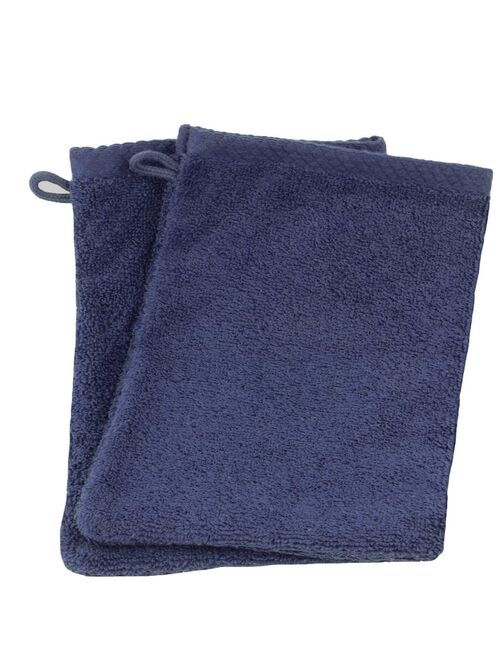 Lot de 2 gants de toilette coton eponge ESSENTIELLE - Kiabi