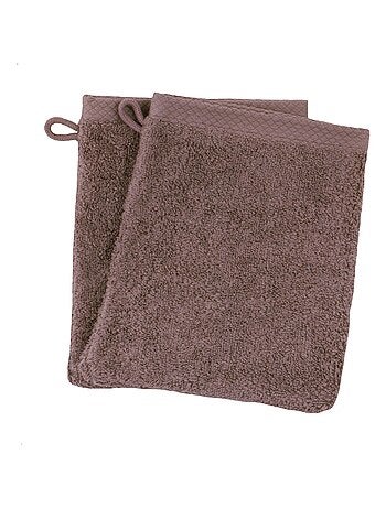 Lot de 2 gants de toilette coton eponge ESSENTIELLE