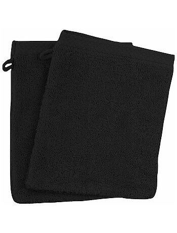 Lot de 2 gants de toilette coton eponge ESSENTIELLE
