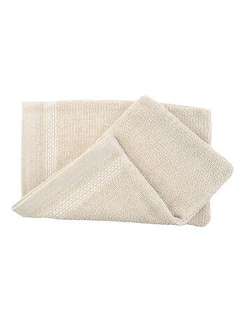 Lot de 2 gants de toilette coton lin éponge ALINE