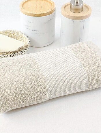 Lot de 2 gants de toilette coton lin éponge ALINE