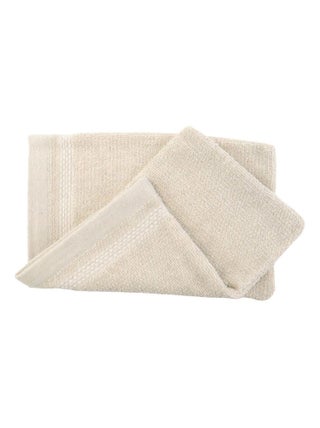 Lot de 2 gants de toilette coton lin éponge ALINE