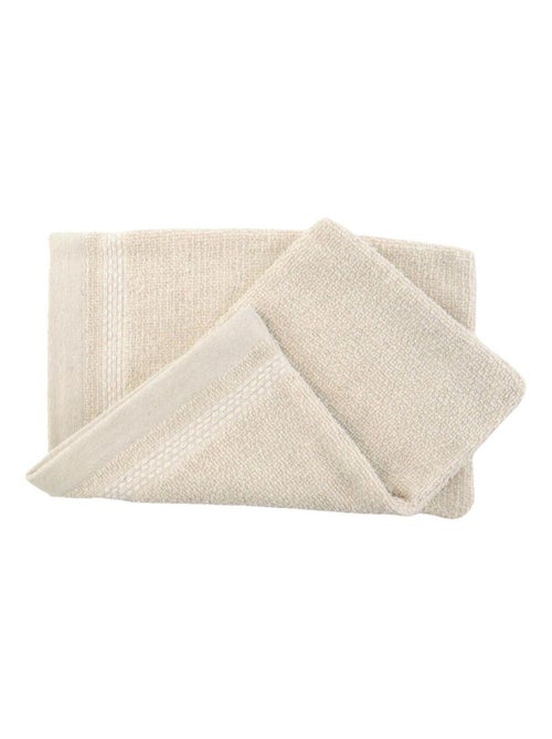Lot de 2 gants de toilette coton lin éponge ALINE - Kiabi