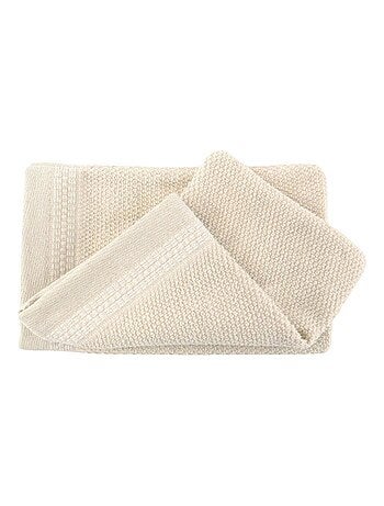 Lot de 2 gants de toilette coton lin éponge LINA