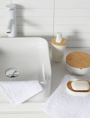 Lot de 2 gants de toilette coton uni BATHROOM