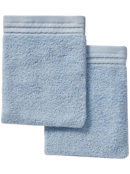 Lot de 2 gants de toilette coton uni BATHROOM - Kiabi