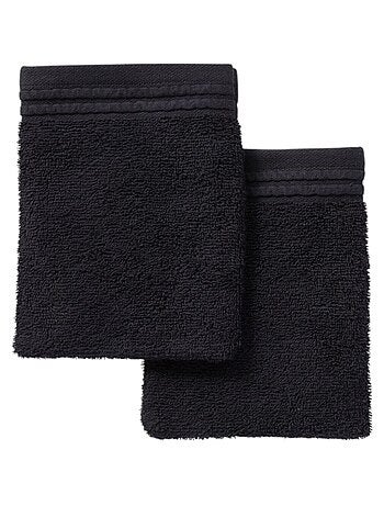 Lot de 2 gants de toilette coton uni BATHROOM