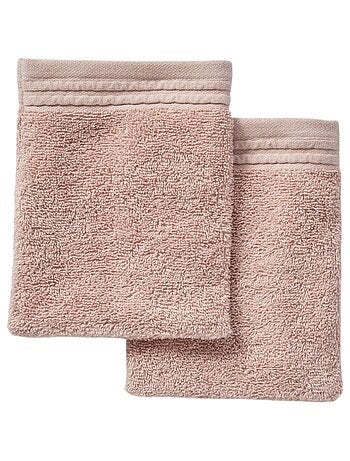 Lot de 2 gants de toilette coton uni BATHROOM