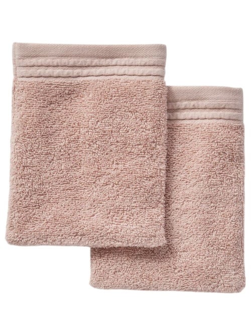 Lot de 2 gants de toilette coton uni BATHROOM - Kiabi