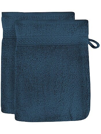 Lot de 2 gants de toilette en coton 500 gr/m2 16x21 cm LAGUNE, par Soleil d'ocre
