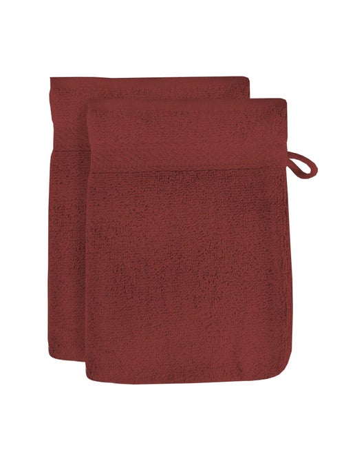 Lot de 2 gants de toilette en coton 500 gr/m2 16x21 cm LAGUNE, par Soleil d'ocre - Kiabi