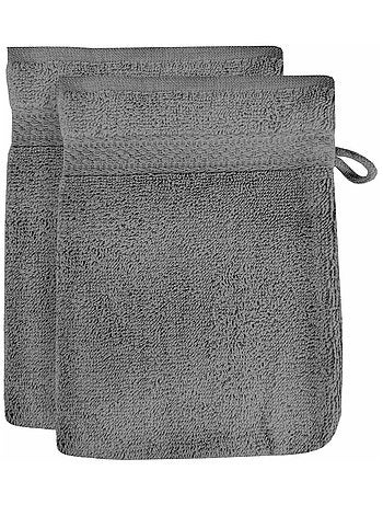 Lot de 2 gants de toilette en coton 500 gr/m2 16x21 cm LAGUNE, par Soleil d'ocre