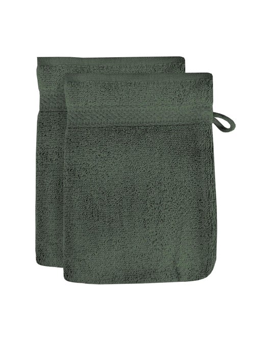Lot de 2 gants de toilette en coton 500 gr/m2 16x21 cm LAGUNE, par Soleil d'ocre - Kiabi