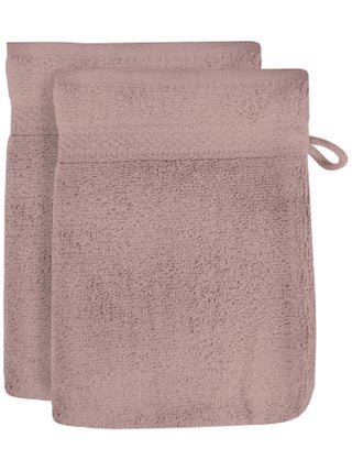 Lot de 2 gants de toilette en coton 500 gr/m2 16x21 cm LAGUNE, par Soleil d'ocre