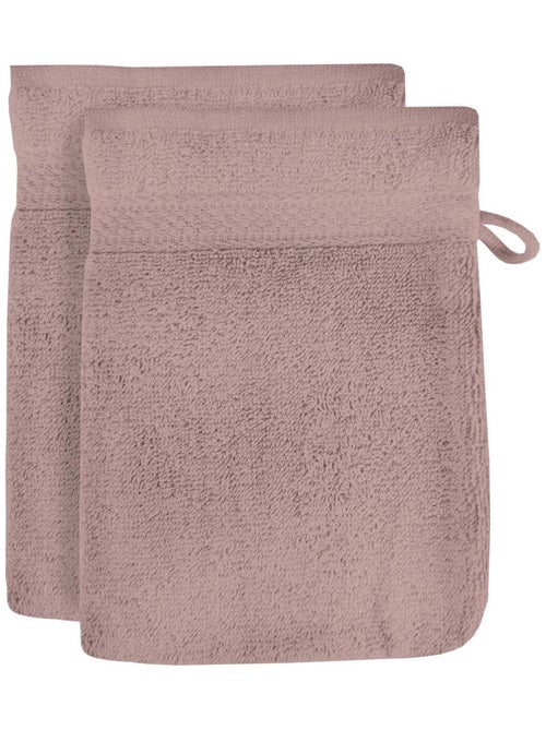 Lot de 2 gants de toilette en coton 500 gr/m2 16x21 cm LAGUNE, par Soleil d'ocre - Kiabi