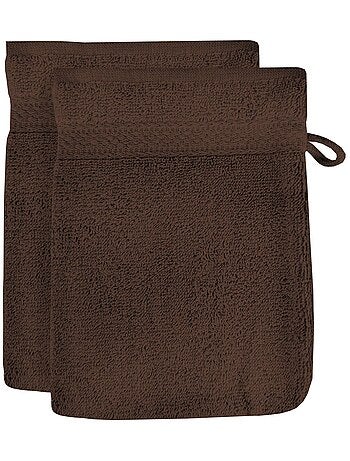 Lot de 2 gants de toilette en coton 500 gr/m2 16x21 cm LAGUNE, par Soleil d'ocre