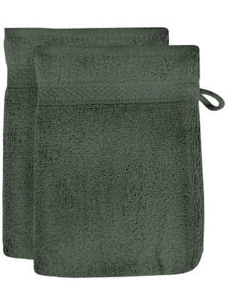 Lot de 2 gants de toilette en coton 500 gr/m2 16x21 cm LAGUNE, par Soleil d'ocre