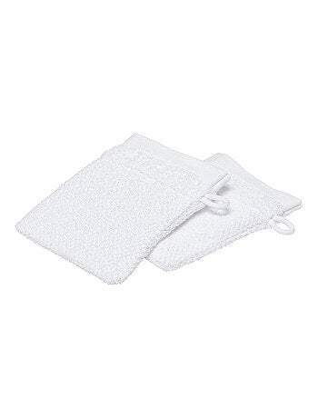 Lot de 2 gants de toilette en coton BIO