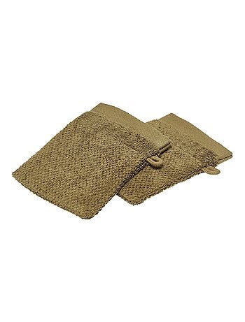 Lot de 2 gants de toilette en coton BIO