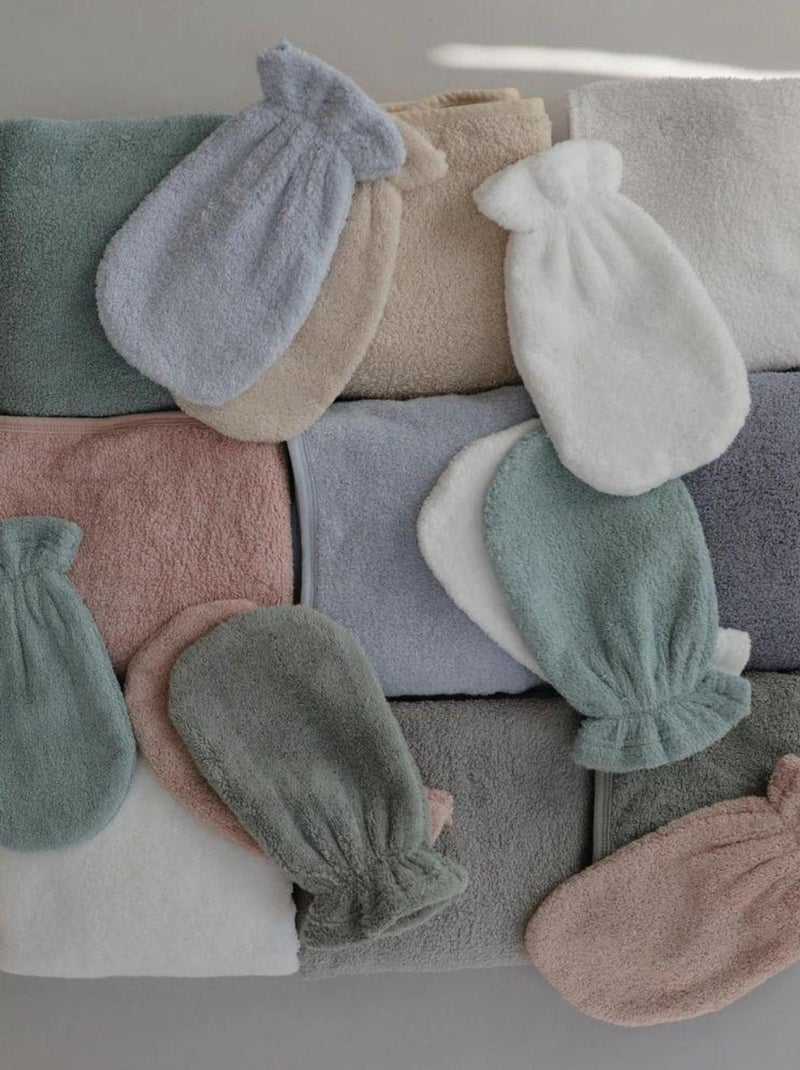 Lot de 2 gants de toilette en coton bio Tradewinds Bleu - Kiabi
