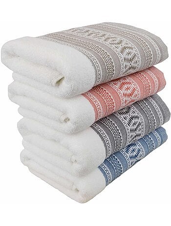 Lot de 2 gants de toilette en coton éponge Ethnique