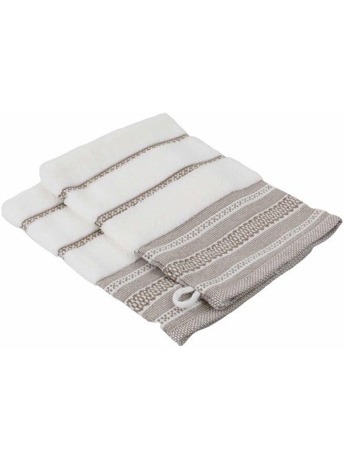 Lot de 2 gants de toilette en coton éponge Ethnique - Kiabi
