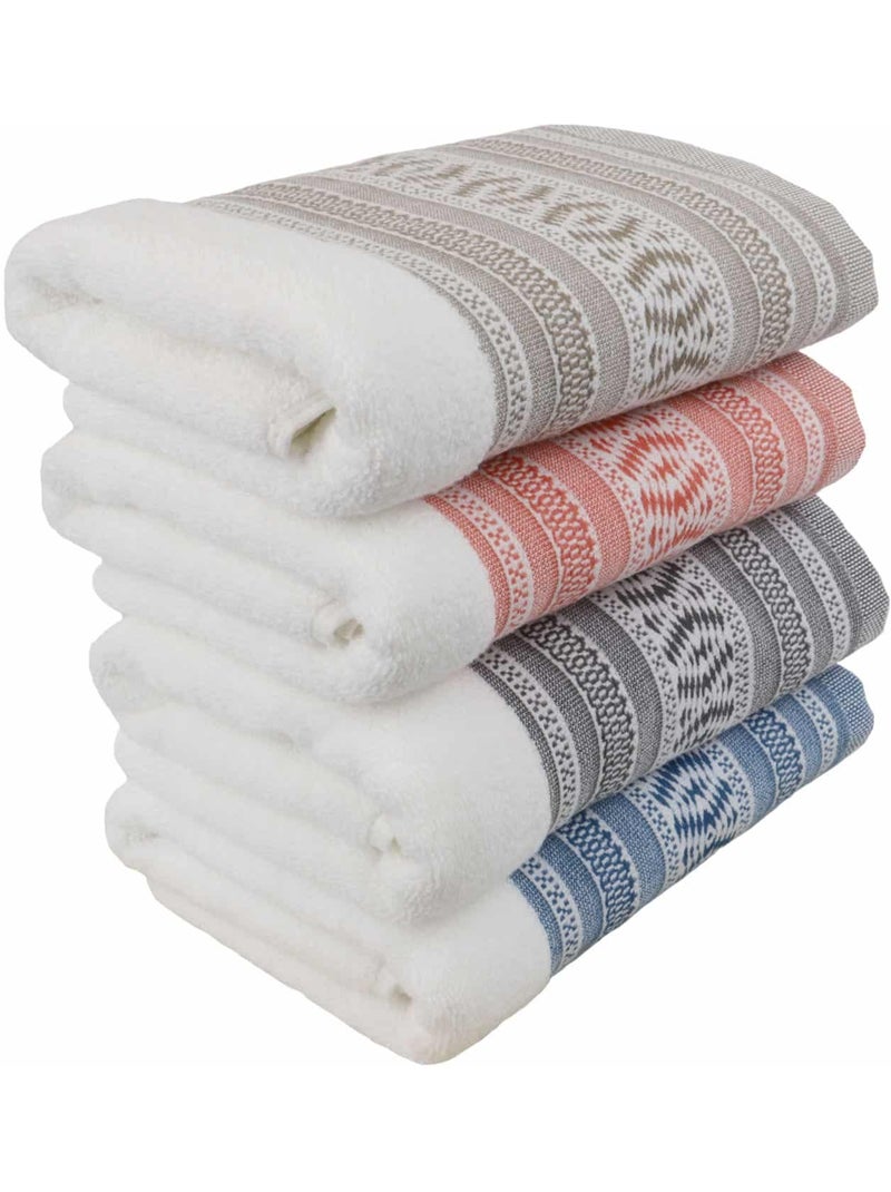 Lot de 2 gants de toilette en coton éponge Ethnique Taupe - Kiabi