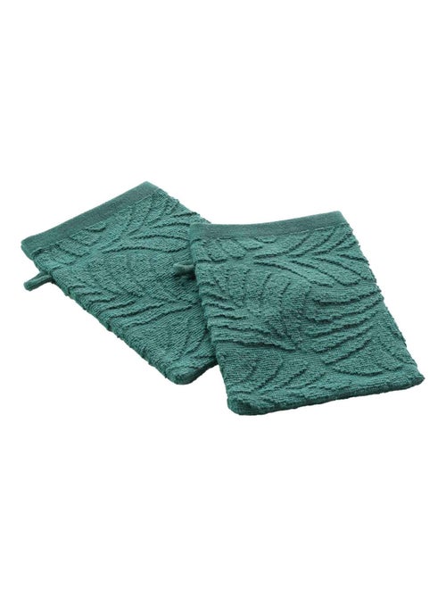 Lot de 2 gants de toilette en éponge ciselée unie OCALA - Kiabi