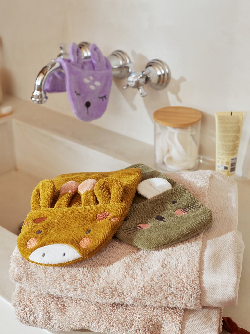 Lot de 2 gants de toilette enfant - Kiabi Home Violet - Kiabi