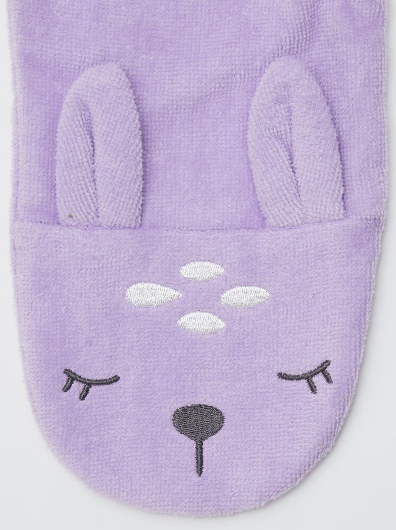 Lot de 2 gants de toilette enfant - Kiabi Home Violet - Kiabi