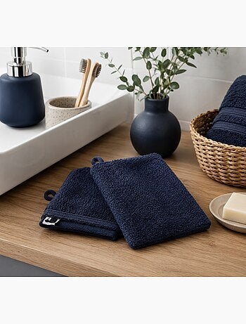 2 gants de toilette coton Collection Garance