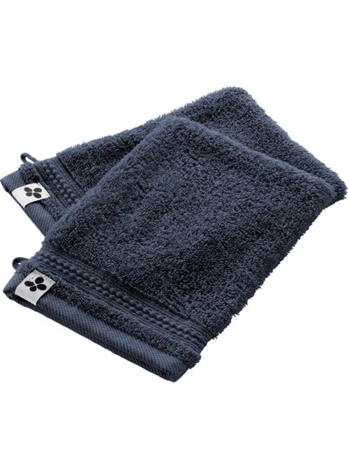 Lot de 2 gants de toilette Garance bleu minuit 15 x 21 cm - Kiabi Lot de 2 gants de toilette Garance bleu minuit 15 x 21 cm - Kiabi