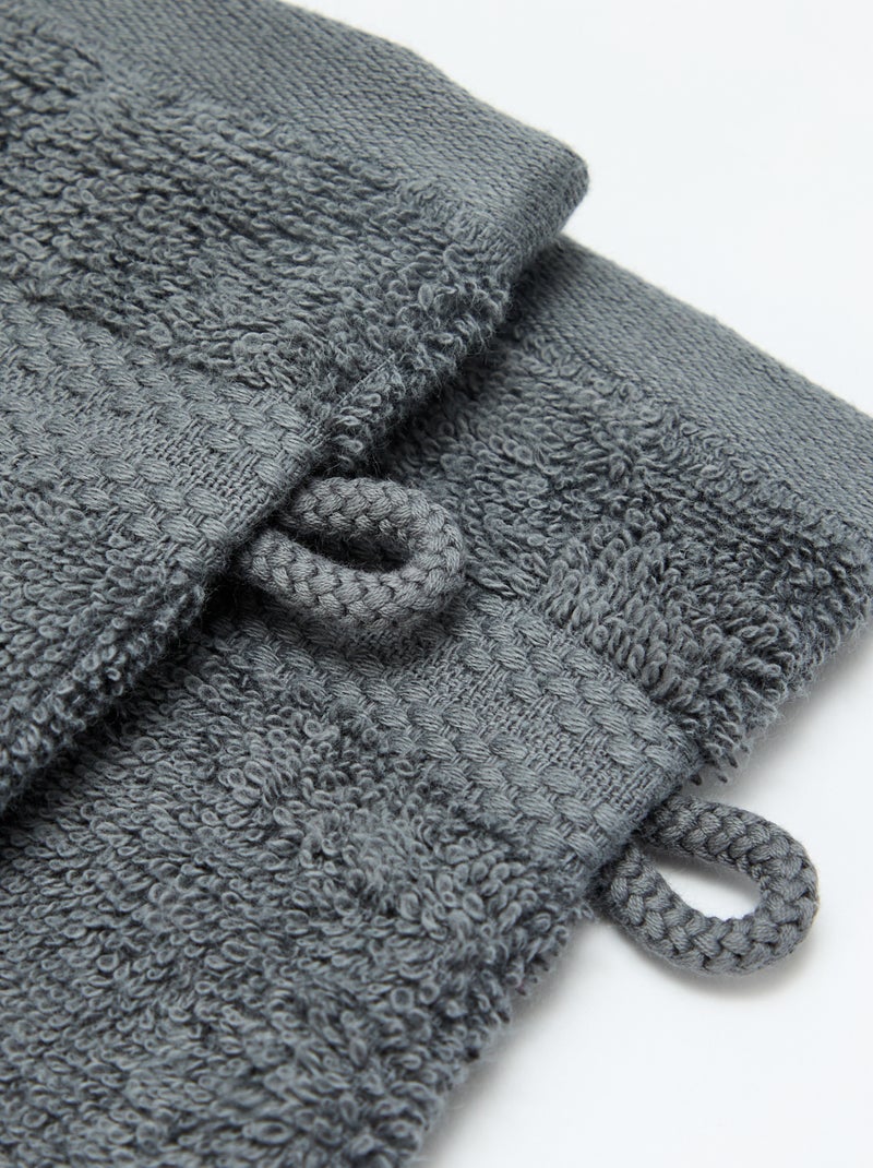 Lot de 2 gants de toilette Gris - Kiabi