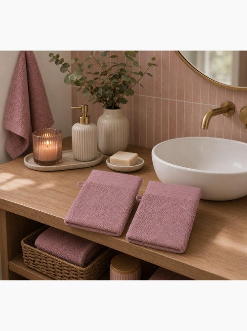 Lot de 2 gants de toilette Lilas - Kiabi