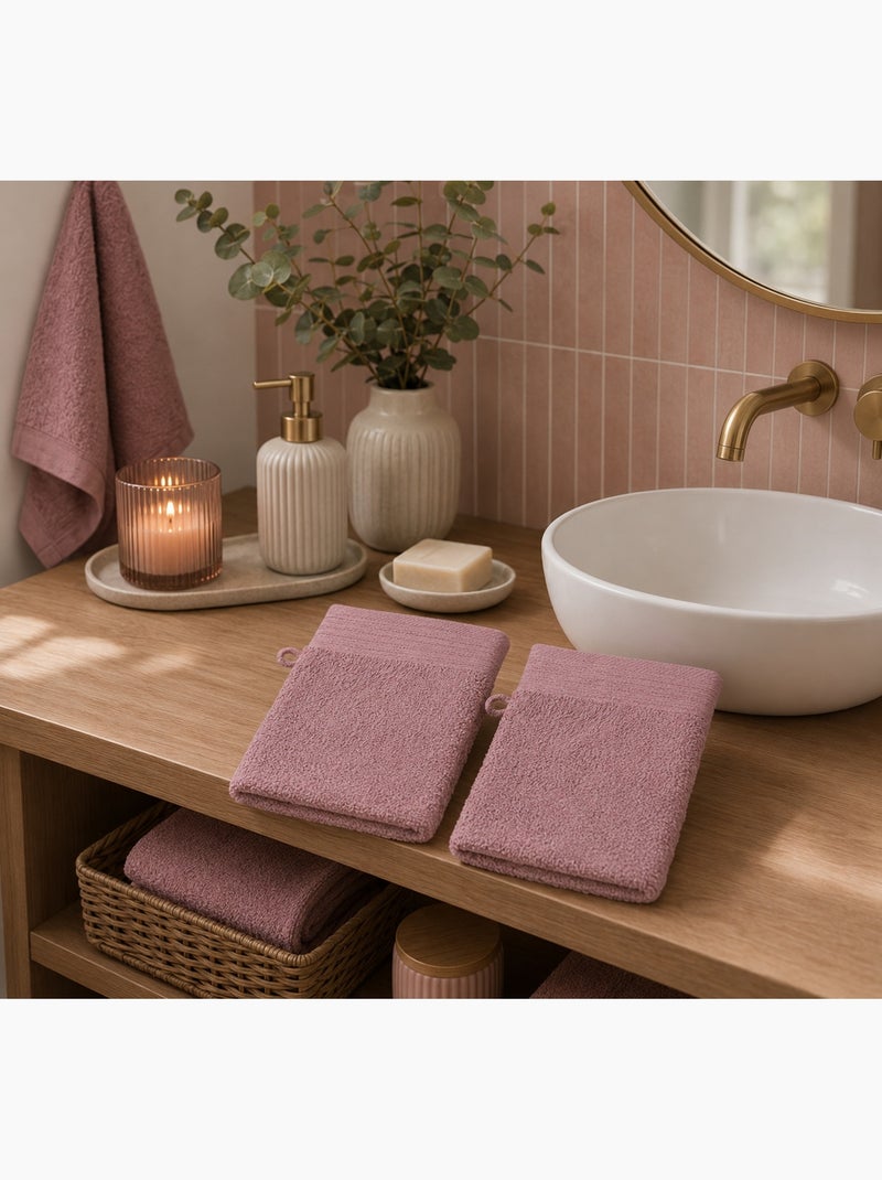 Lot de 2 gants de toilette Lilas Rose - Kiabi