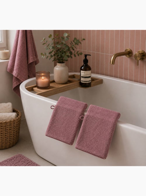 Lot de 2 gants de toilette Lilas - Kiabi