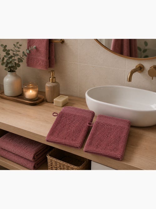 Lot de 2 gants de toilette Lilas - Kiabi