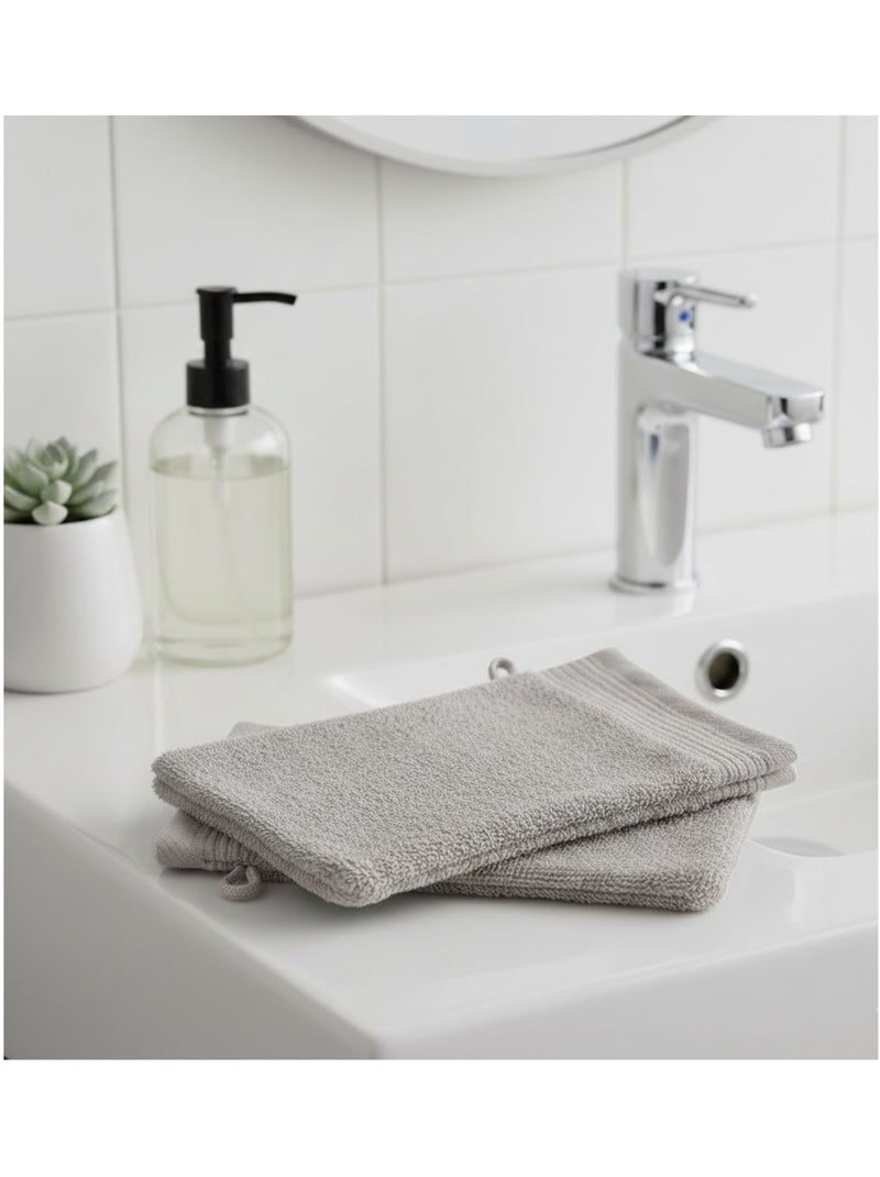 Lot de 2 gants de toilette Lilas Taupe - Kiabi