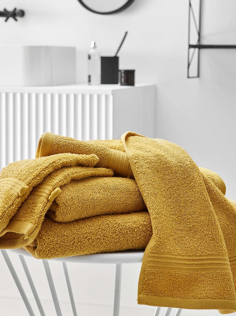 Lot de 2 gants de toilette moutarde - Kiabi