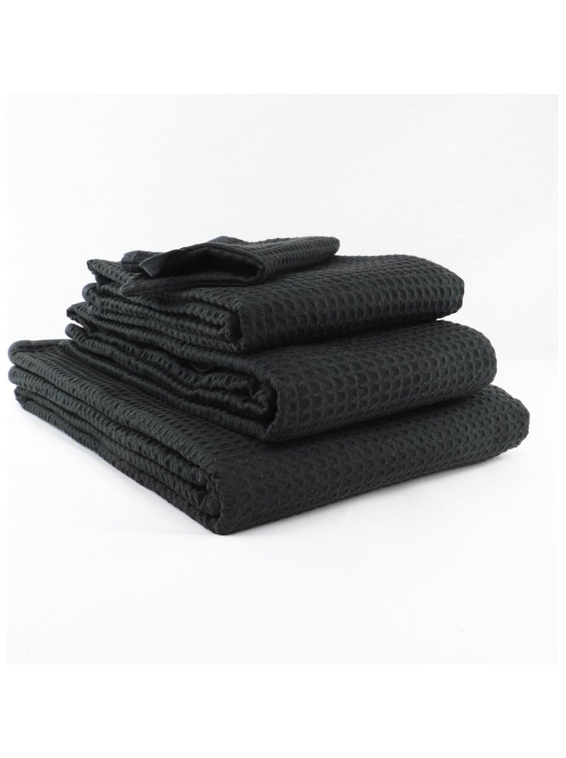 Lot de 2 gants de toilette nid d'abeille WEEK END Blanc - Kiabi