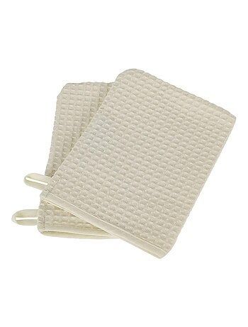 Lot de 2 gants de toilette nid d'abeille WEEK END