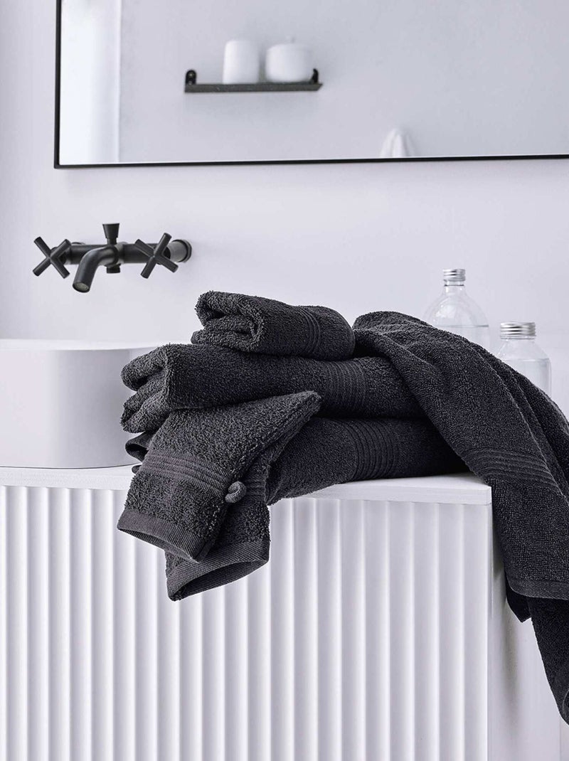 Lot de 2 gants de toilette noir - Kiabi